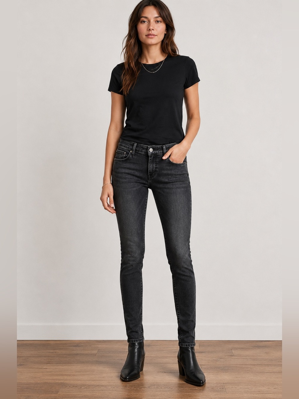 ALLSAINTS Spitalfields Size 29 Low Rise Skinny Jeans Washed Black *READ*